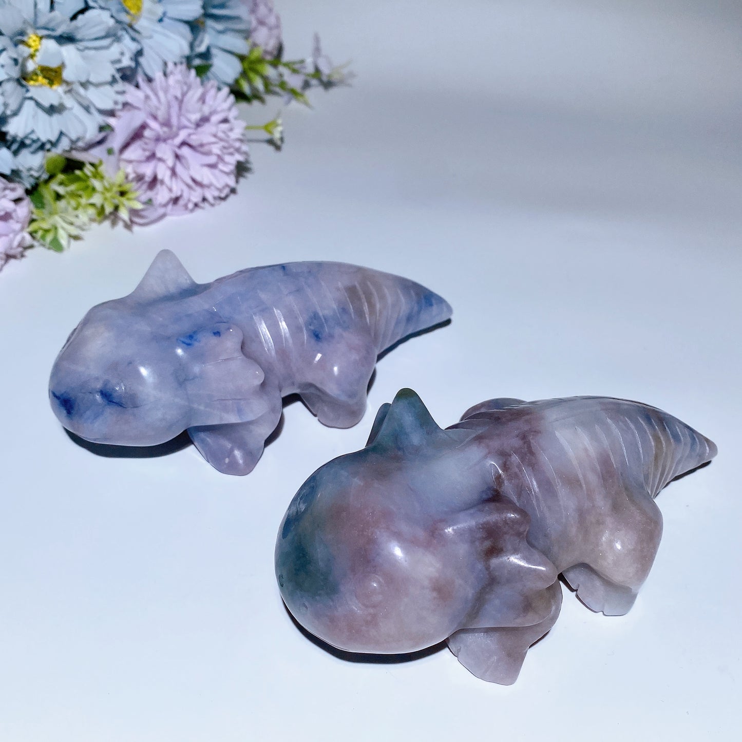5.8" UV Reactive Sodalite Salamander Carving Crystal Healing Bulk Wholesale