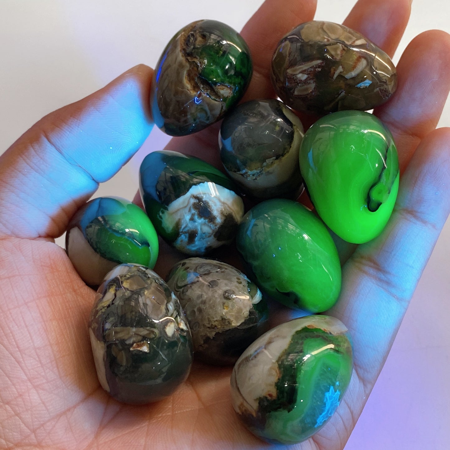 1.2" UV Reactive Volcanic Agate Egg Crystal Healing Bulk Wholesale