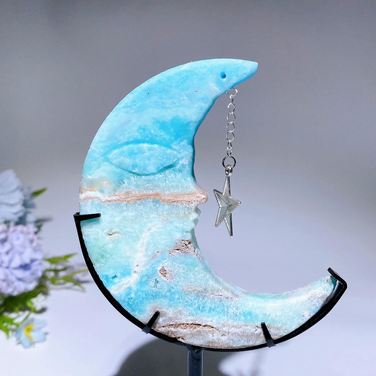 Crystal Moon Face Carvings with Stand Free Form Crystal Healing Bulk Wholesale