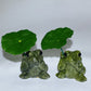 2.4" Serpentine Frog with Platic Lotus Leaf Crystal Healing Bulk Wholesale