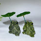 2.4" Serpentine Frog with Platic Lotus Leaf Crystal Healing Bulk Wholesale