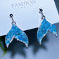 Alloy Metal Crystal Chips Fish Tail Design Earrings Crystal Healing Bulk Wholesale