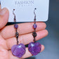 Alloy Metal Wrapped Crystal Heart Earrings Crystal Healing Bulk Wholesale