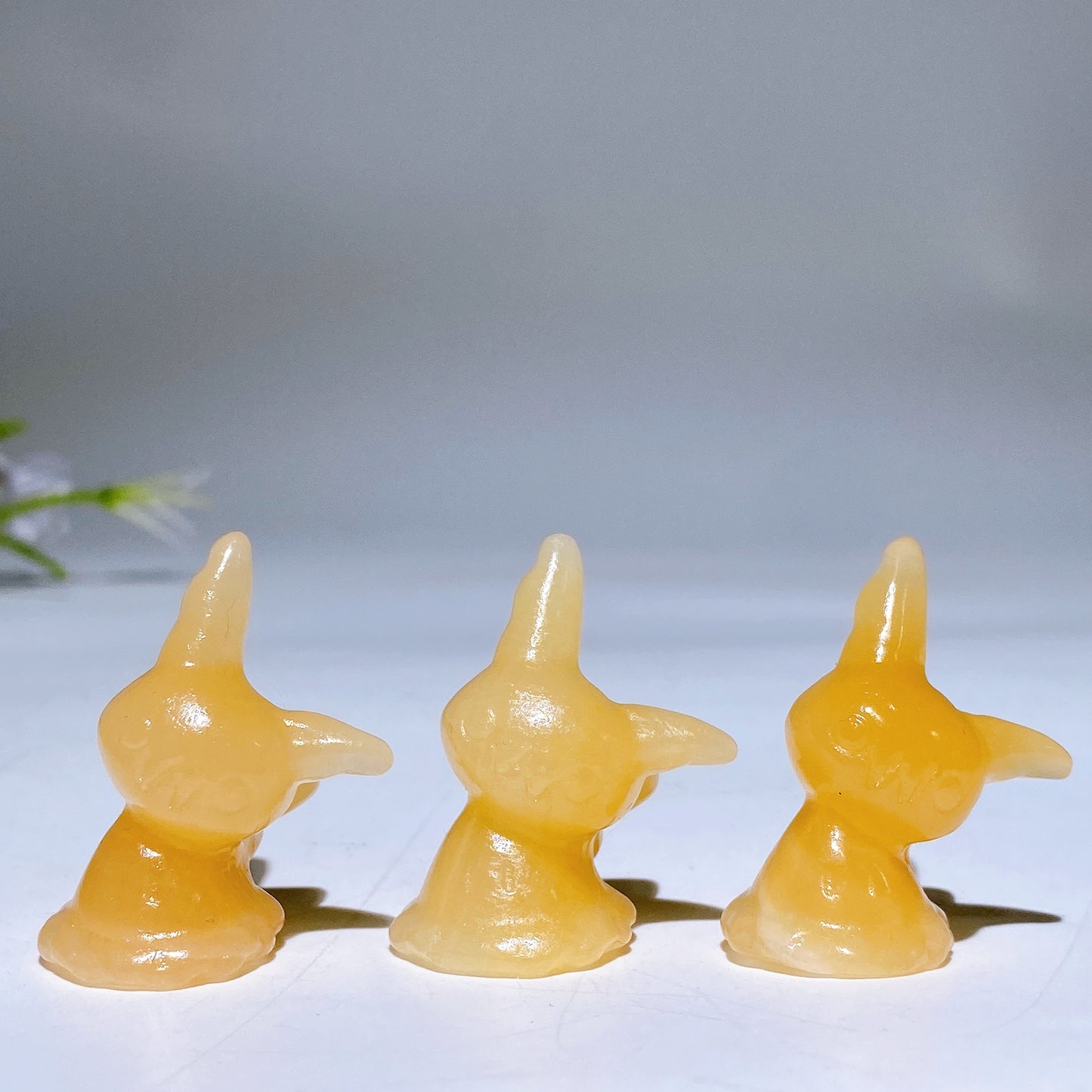 1.3" Orange Calcite Miniku Pokemon Carving Crystal Healing Bulk Wholesale