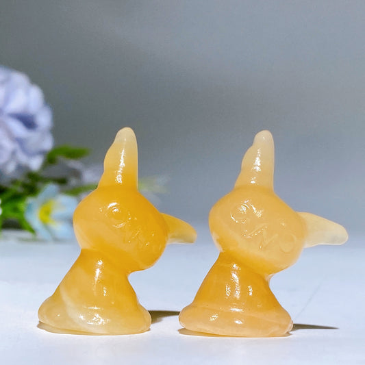 1.3" Orange Calcite Miniku Pokemon Carving Crystal Healing Bulk Wholesale