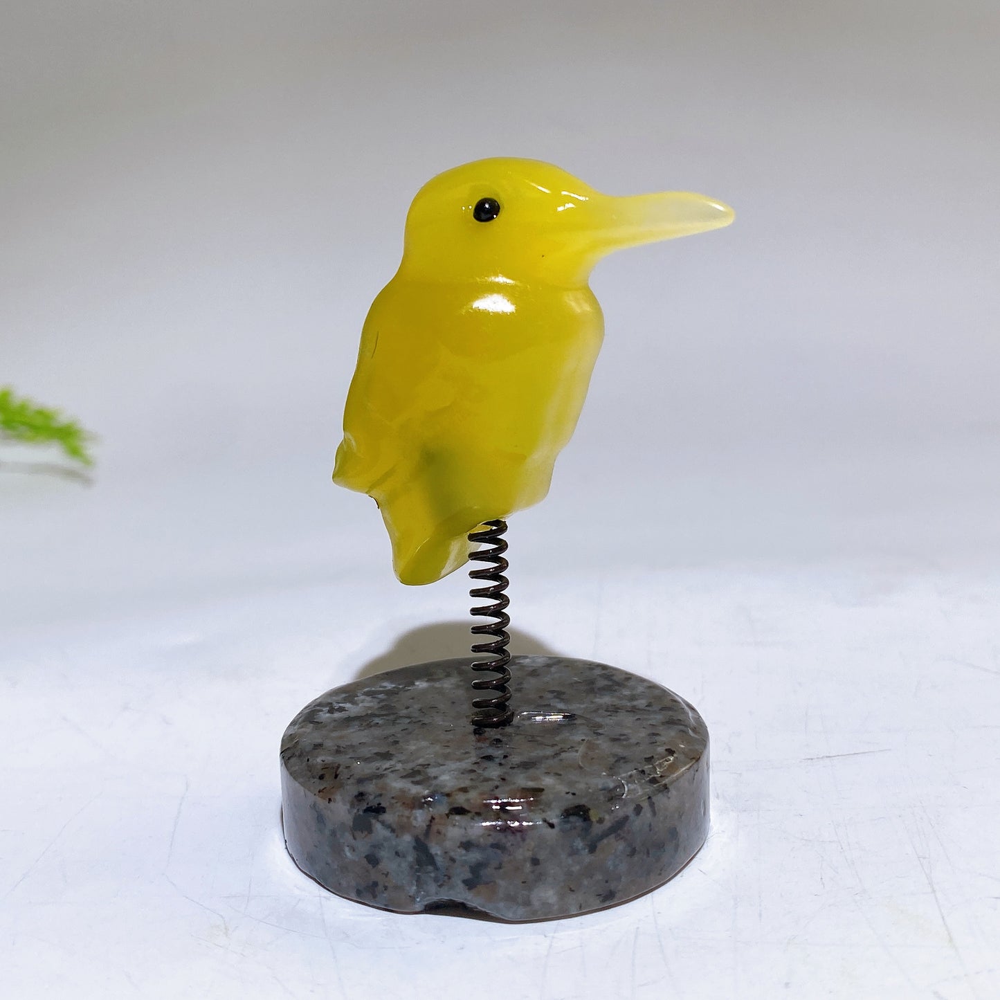 Cat's Eye Hummingbird on Spring with UV Reactive Yooperlite Base Free Form Crystal Healing Bulk Wholesale