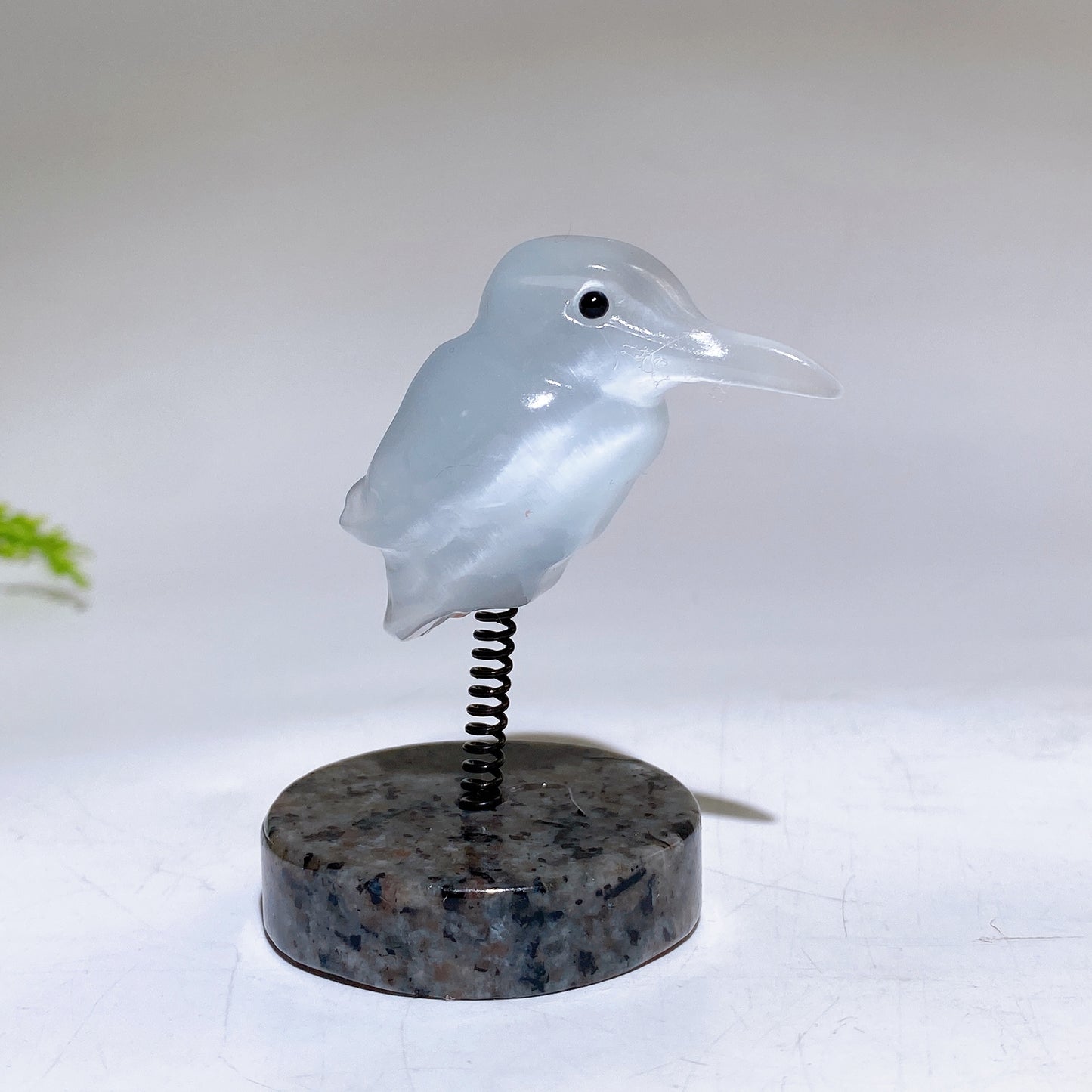 Cat's Eye Hummingbird on Spring with UV Reactive Yooperlite Base Free Form Crystal Healing Bulk Wholesale