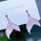 Alloy Metal Crystal Chips Fish Tail Design Earrings Crystal Healing Bulk Wholesale