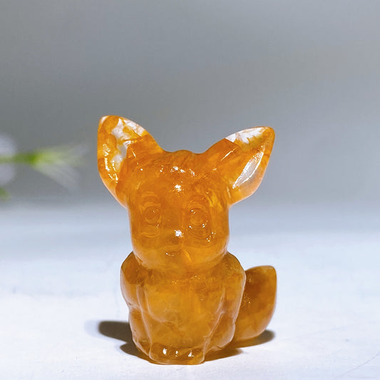 1.1" Golden Healer Eevee Pokemon Carving Crystal Healing Bulk Wholesale