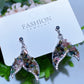 Alloy Metal Crystal Chips Fish Tail Design Earrings Crystal Healing Bulk Wholesale