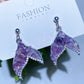 Alloy Metal Crystal Chips Fish Tail Design Earrings Crystal Healing Bulk Wholesale