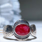 S925 UV Reactive Faceted Ruby Ring Crystal Healing Bulk Wholesale