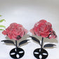 Natrual Sakura Rhodonite Peony Flower Carving with Stand Crystal Healing Bulk Wholesale