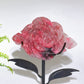 Natrual Sakura Rhodonite Peony Flower Carving with Stand Crystal Healing Bulk Wholesale