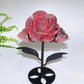 Natrual Sakura Rhodonite Peony Flower Carving with Stand Crystal Healing Bulk Wholesale
