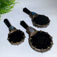 Natrual Black Obsidian Mirror wtih Point Handle Labradorite Decor Crystal Healing Bulk Wholesale