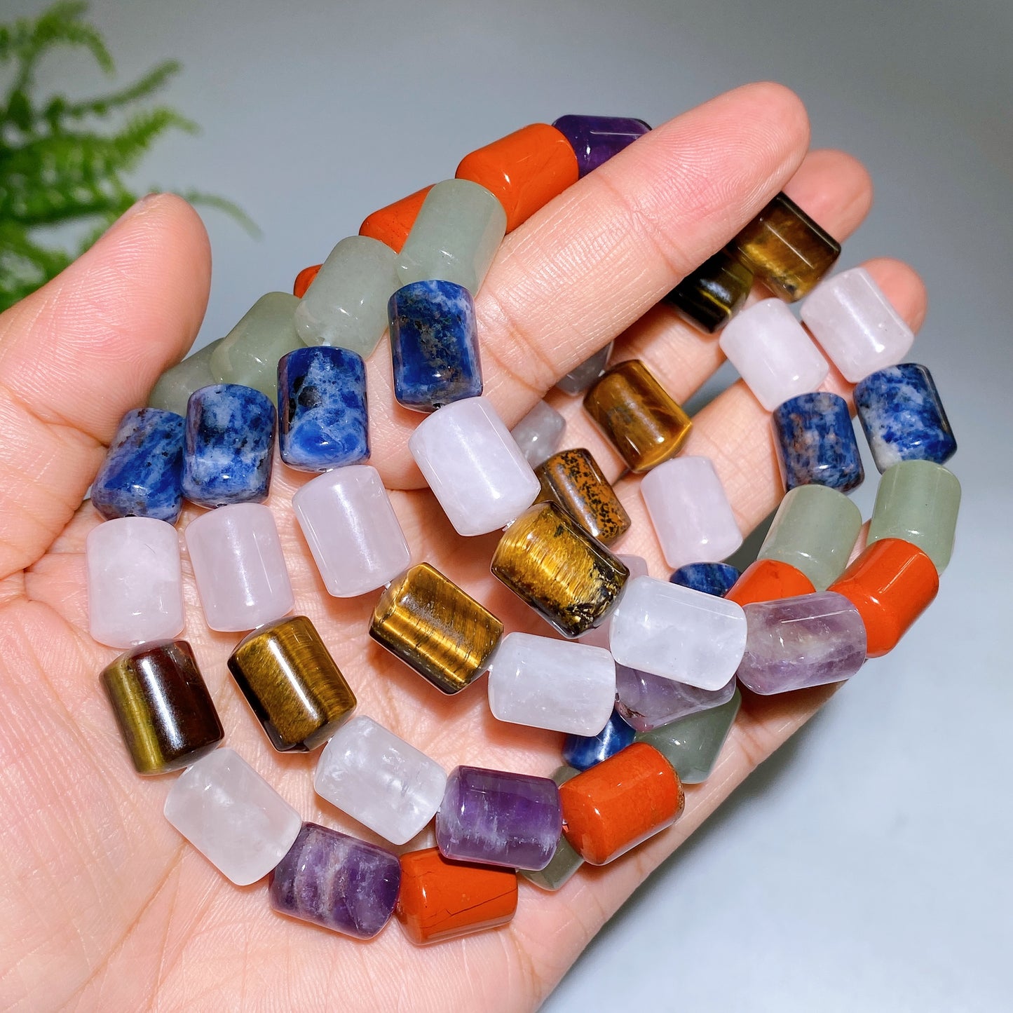Natrual Mixed Crystal Barrel Bracelet Crystal Healing Bulk Wholesale