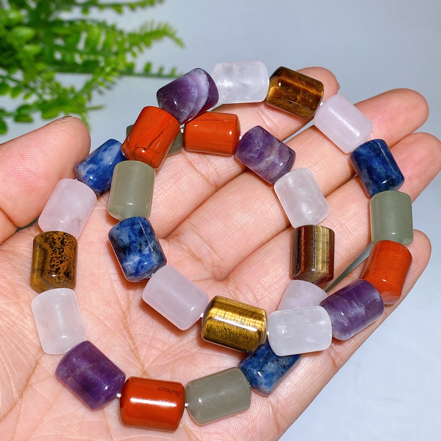 Natrual Mixed Crystal Barrel Bracelet Crystal Healing Bulk Wholesale