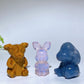 2.2" Natural Mixed Crystal Winnie Pooh Character Carving 6 Pieces Crystal Healing Bulk Wholesale
