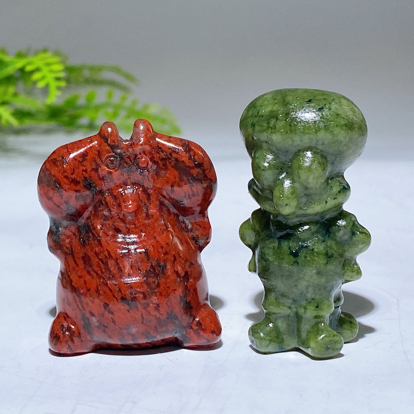 1.6" Natural Mixed Crystal SpongeBob Character Carving 5 Pieces Crystal Healing Bulk Wholesale