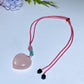 Rose Quartz Heart with Rope Neckalce Crystal Healing Bulk Wholesale