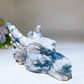 16cm Druzy Moss Agate Dragon Head Carving Crystal Healing Bulk Wholesale