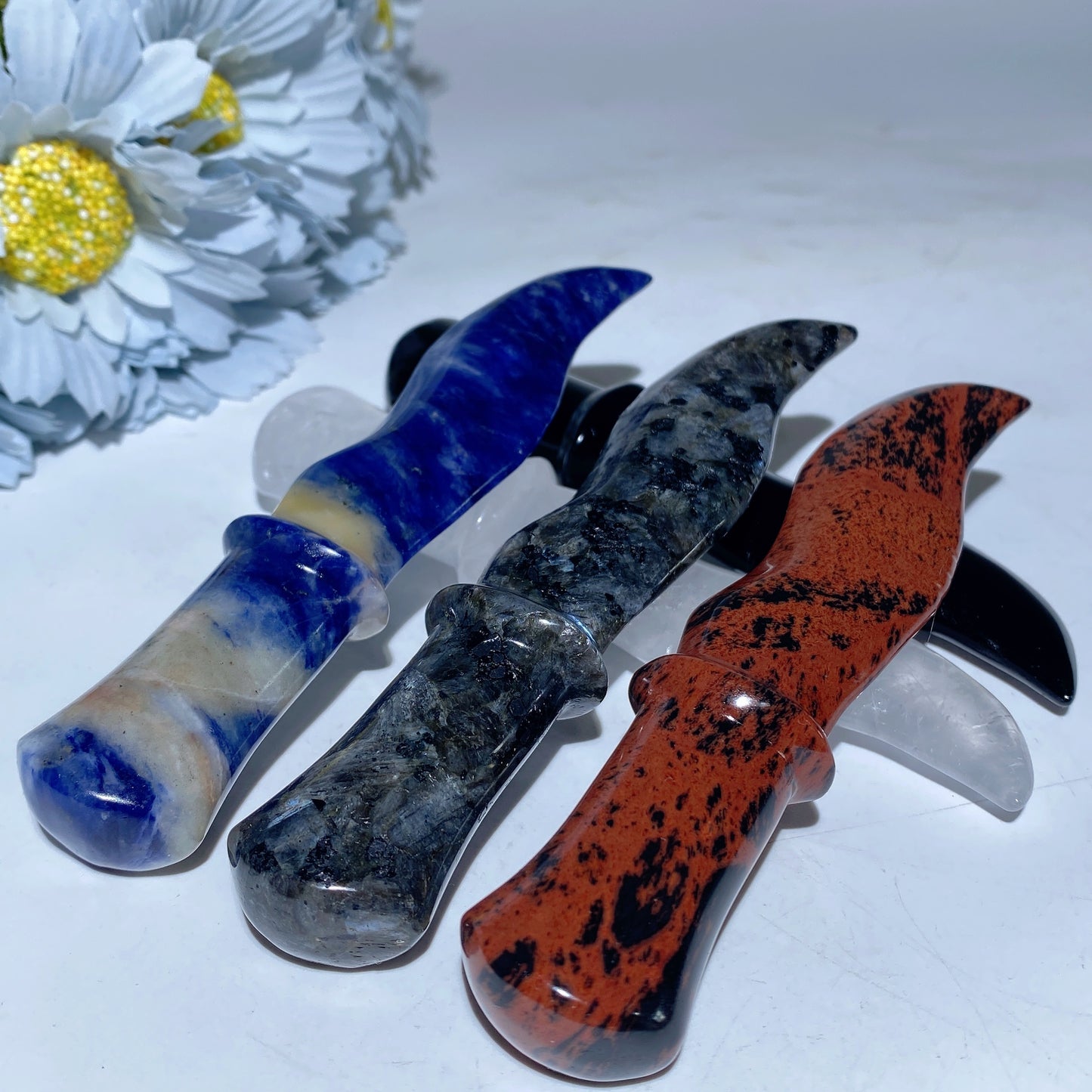 5.0" Mixed Crystal Dagger Carvings Crystal Healing Bulk Wholesale