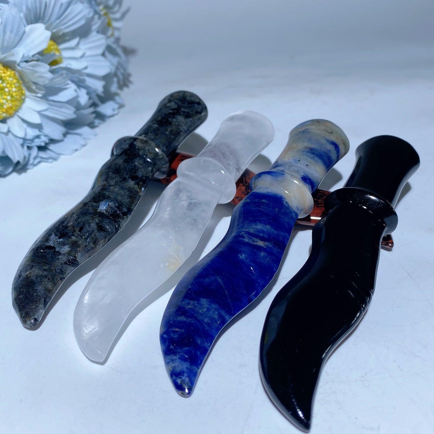 5.0" Mixed Crystal Dagger Carvings Crystal Healing Bulk Wholesale