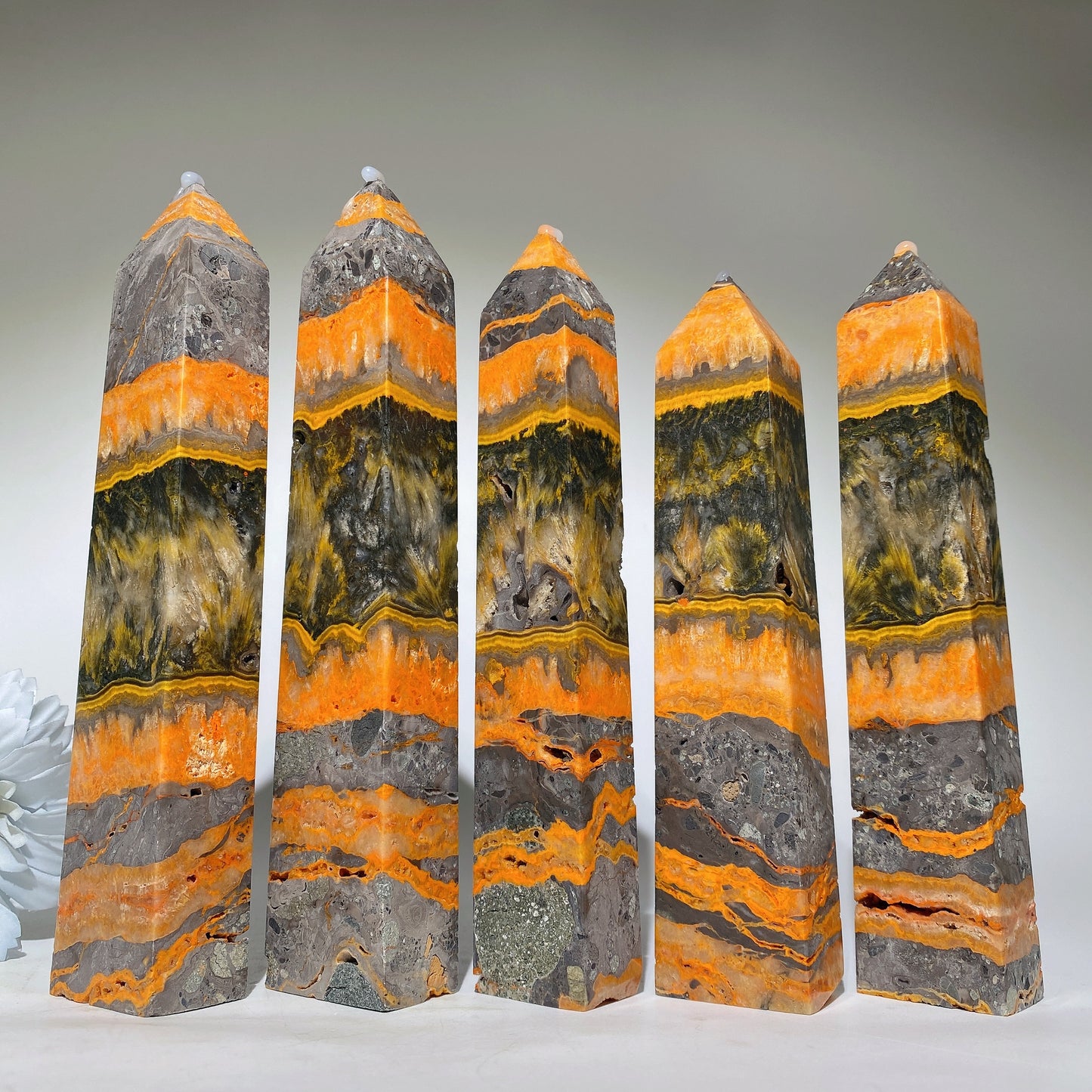 15-20cm Bumblebee Jasper Tower Bulk Wholesale