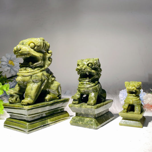 2.8"-6.0" Serpentine Stone Lion Carvigs Bulk Wholesale
