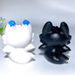 2.8" White Jade Black Obsidian Toothless Carving Crystal Healing Bulk Wholesale