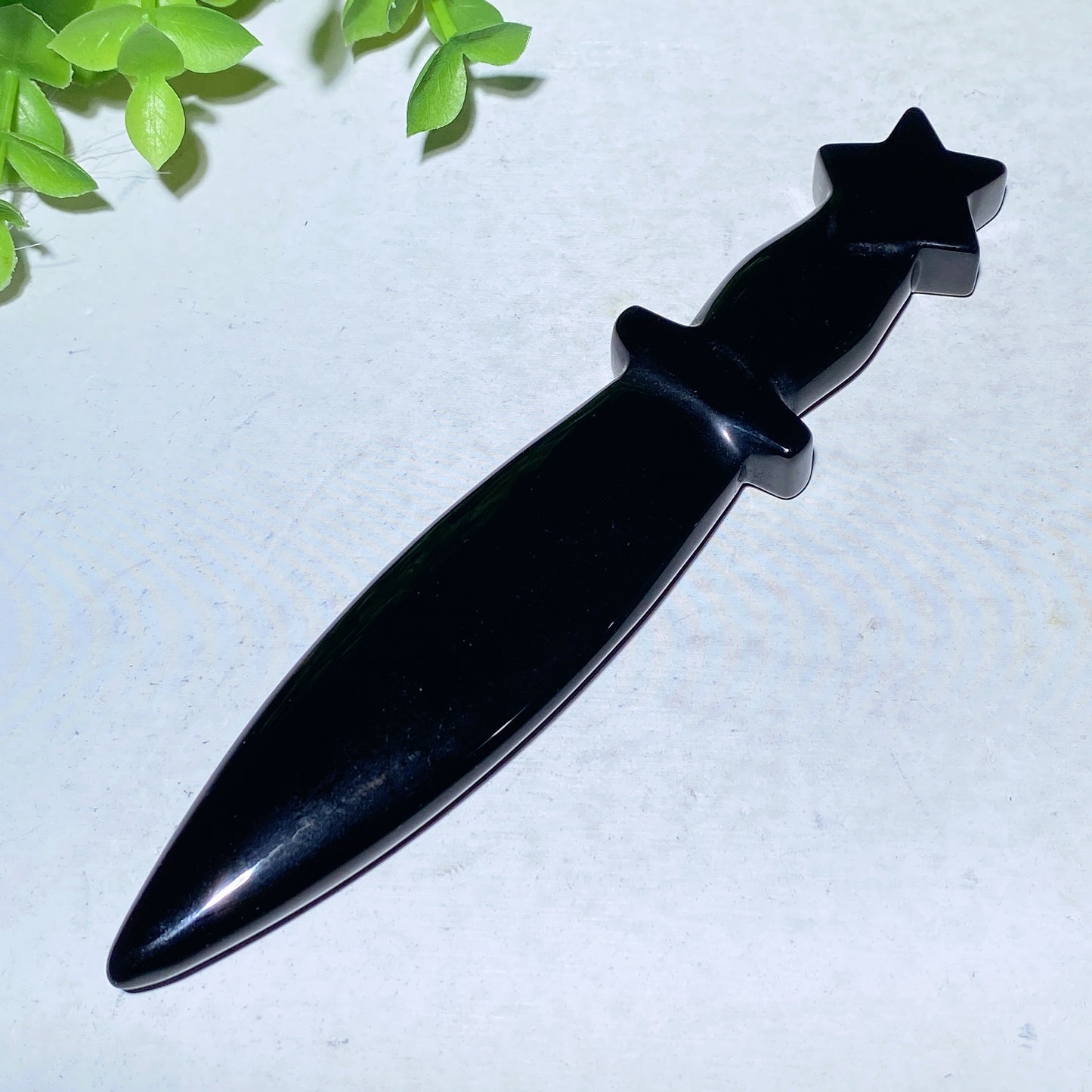 5.9" Black Obsidian Dagger Carvings Bulk Wholesale