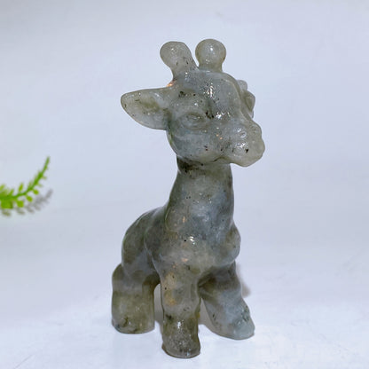 3.1" Natural Crystal Giraffe Carving Crystal Healing Bulk Wholesale