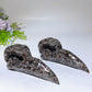 5.8" UV Reactive Yooperlite Raven Skull Carving Crystal Healing Bulk Wholesale