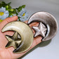 3.3" Golden Obsidian  Silver Obsidian Moon & Star Carving Crystal Healing Bulk Wholesale