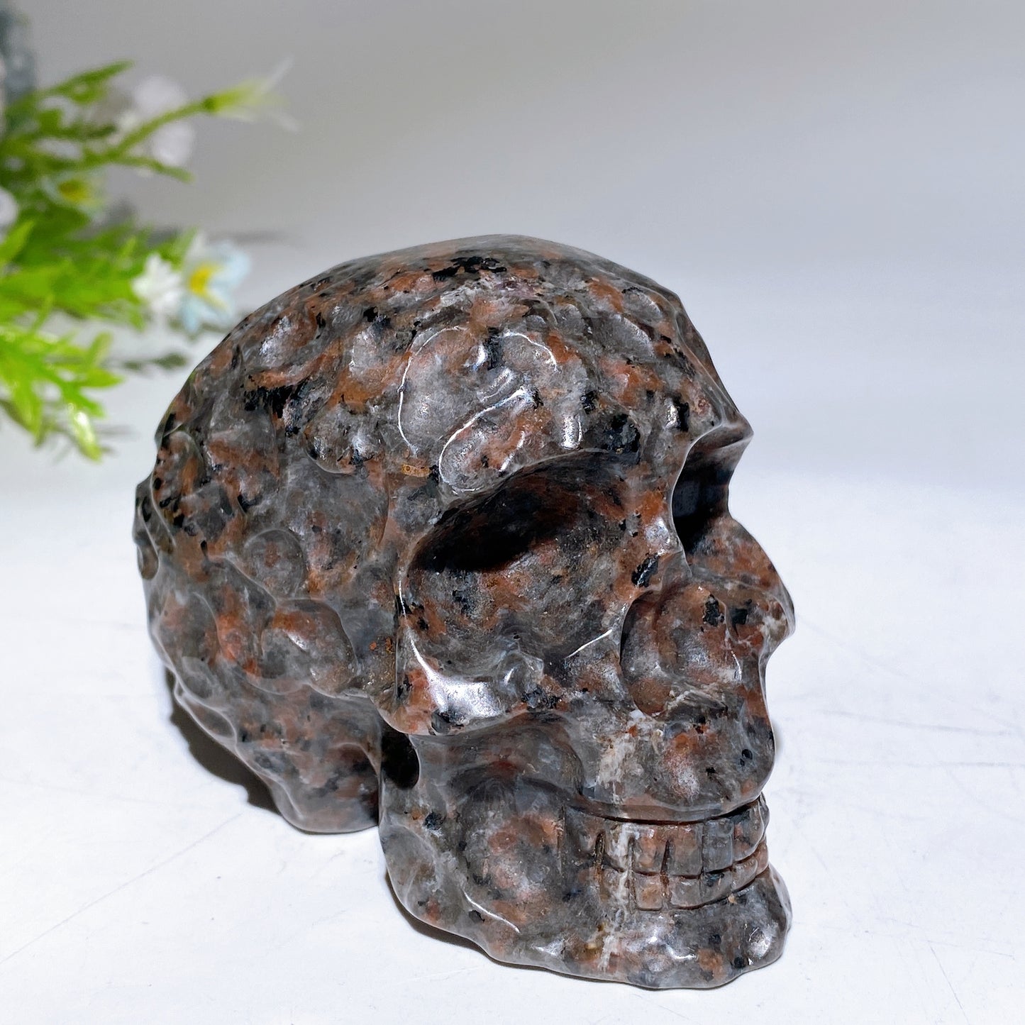 3.5" Black Obsidian Yooperlite Skull Carving Crystal Healing Bulk Wholesale