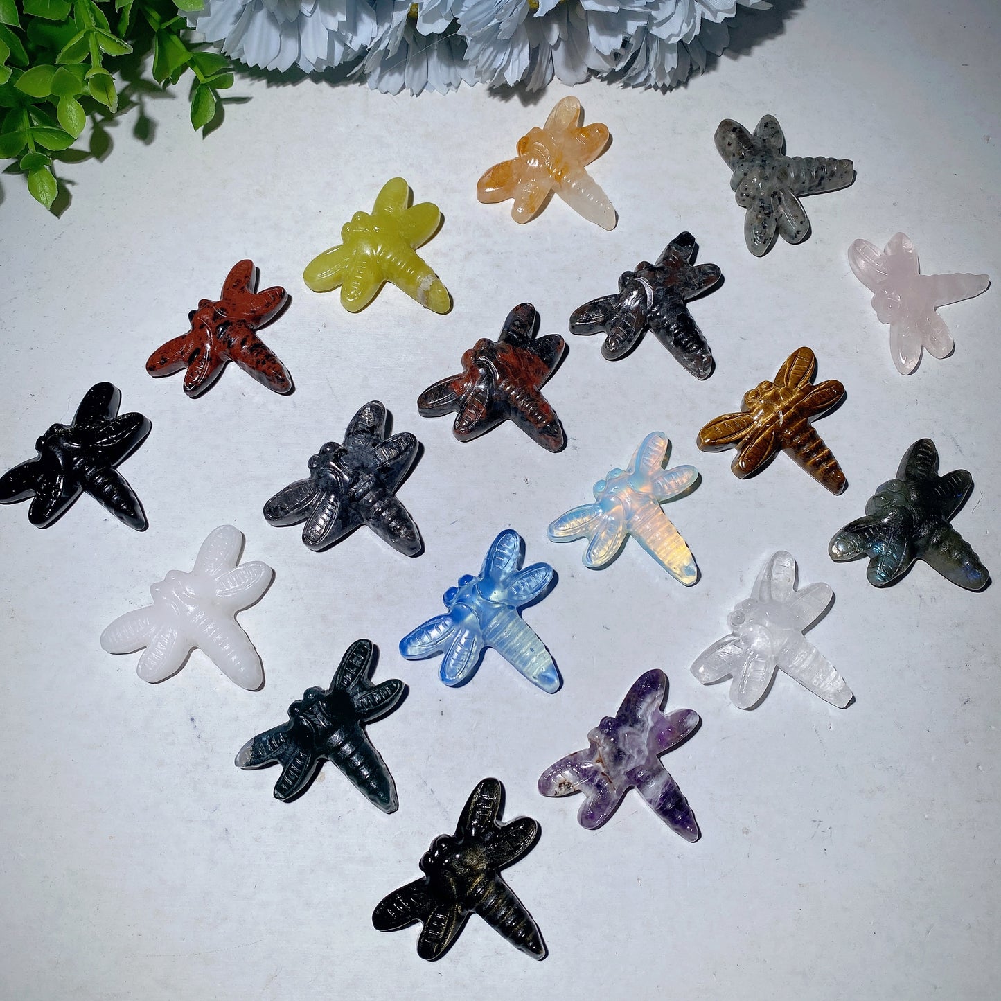 1.7" Mixed Crystal Dragonfly Carvigs Bulk Wholesale