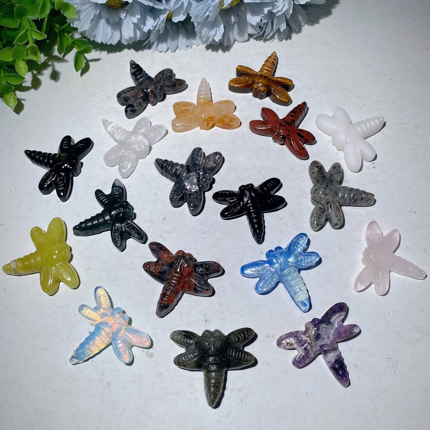 1.7" Mixed Crystal Dragonfly Carvigs Bulk Wholesale