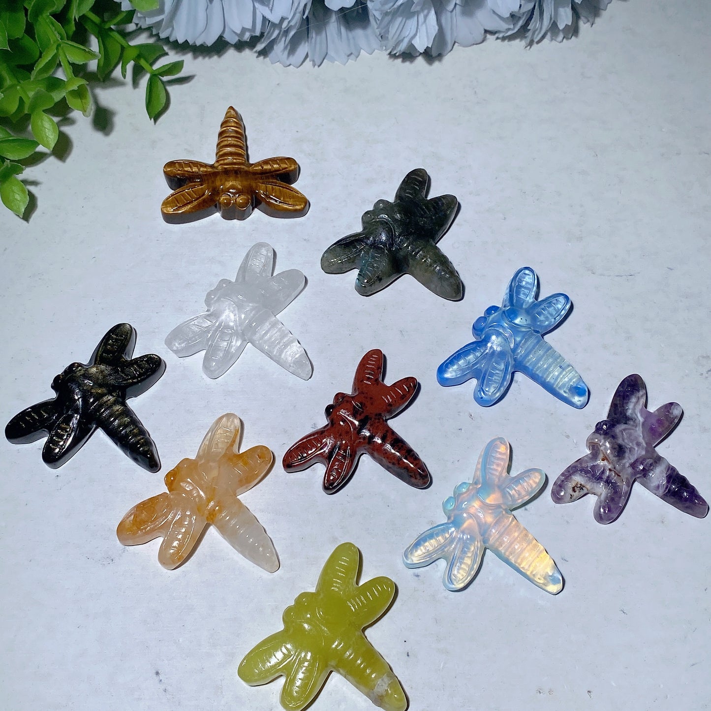 1.7" Mixed Crystal Dragonfly Carvigs Bulk Wholesale