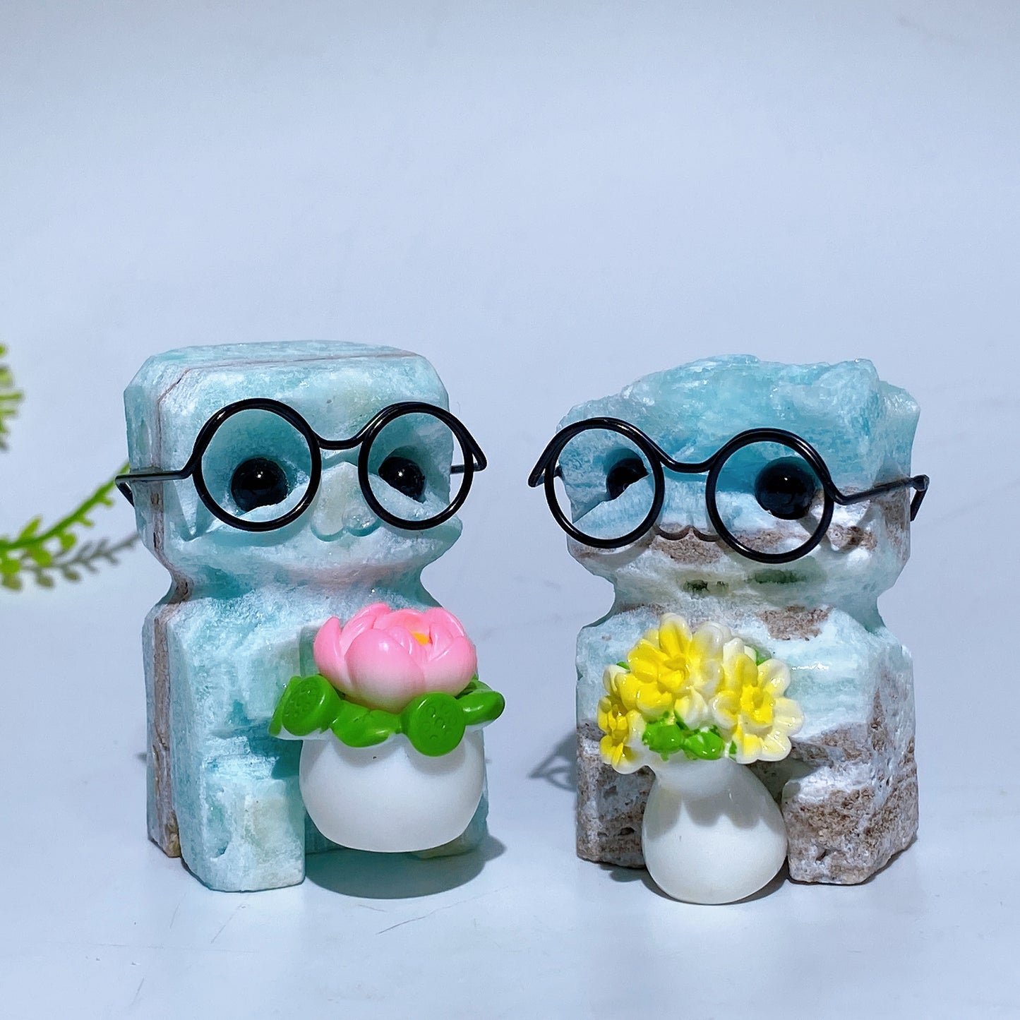 1.6"-1.9" Natural Hemimorphite Child Carving Crystal Healing Bulk Wholesale