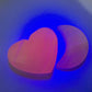 2.2"-2.4" UV Reactive Pink Calcite Heart Moon Palm Bulk Wholesale