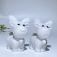 2.4" White Jade Deer Carving Crystal Healing Bulk Wholesale