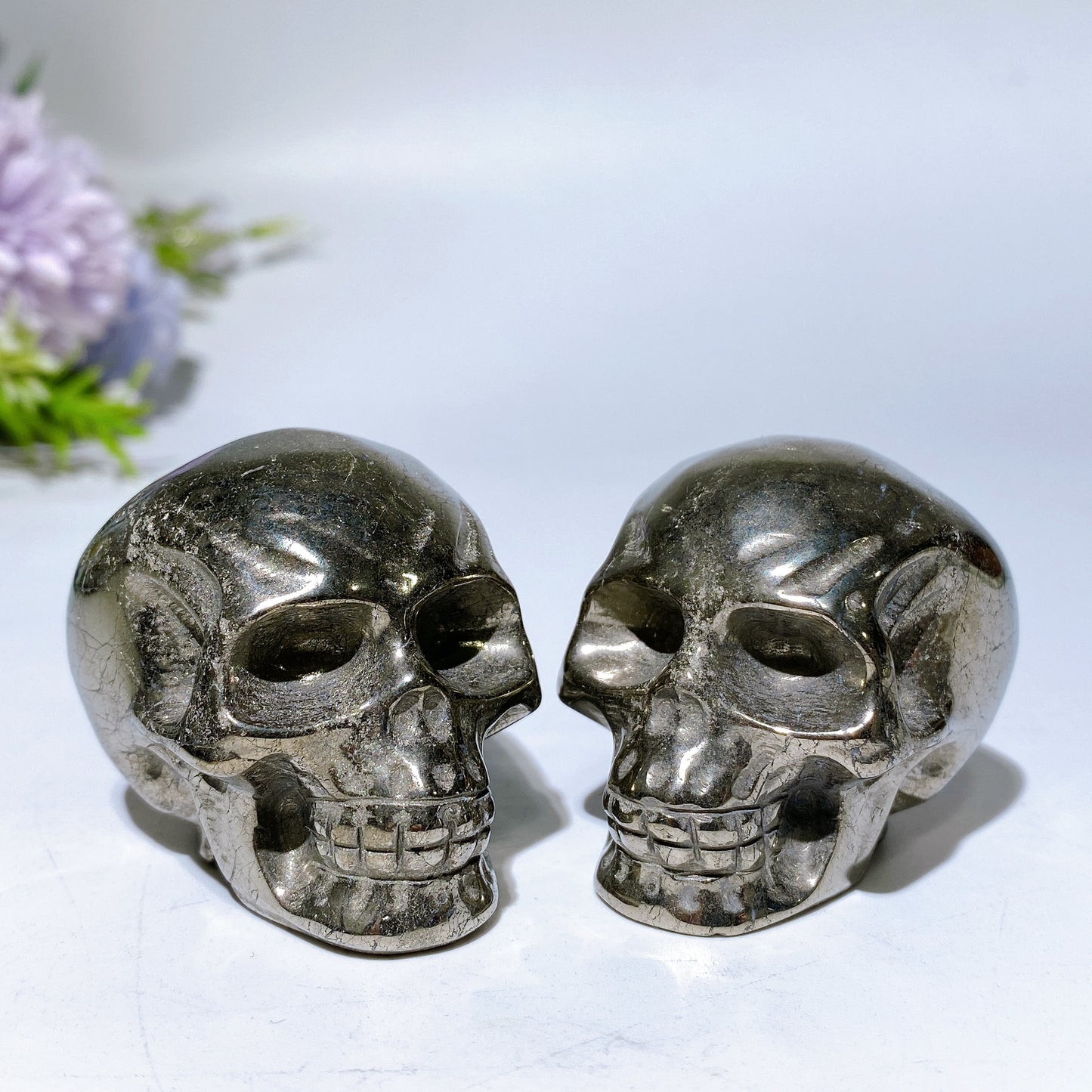 1.9“ Pyrite Skull Carving Crystal Healing Bulk Wholesale