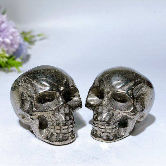 1.9“ Pyrite Skull Carving Crystal Healing Bulk Wholesale