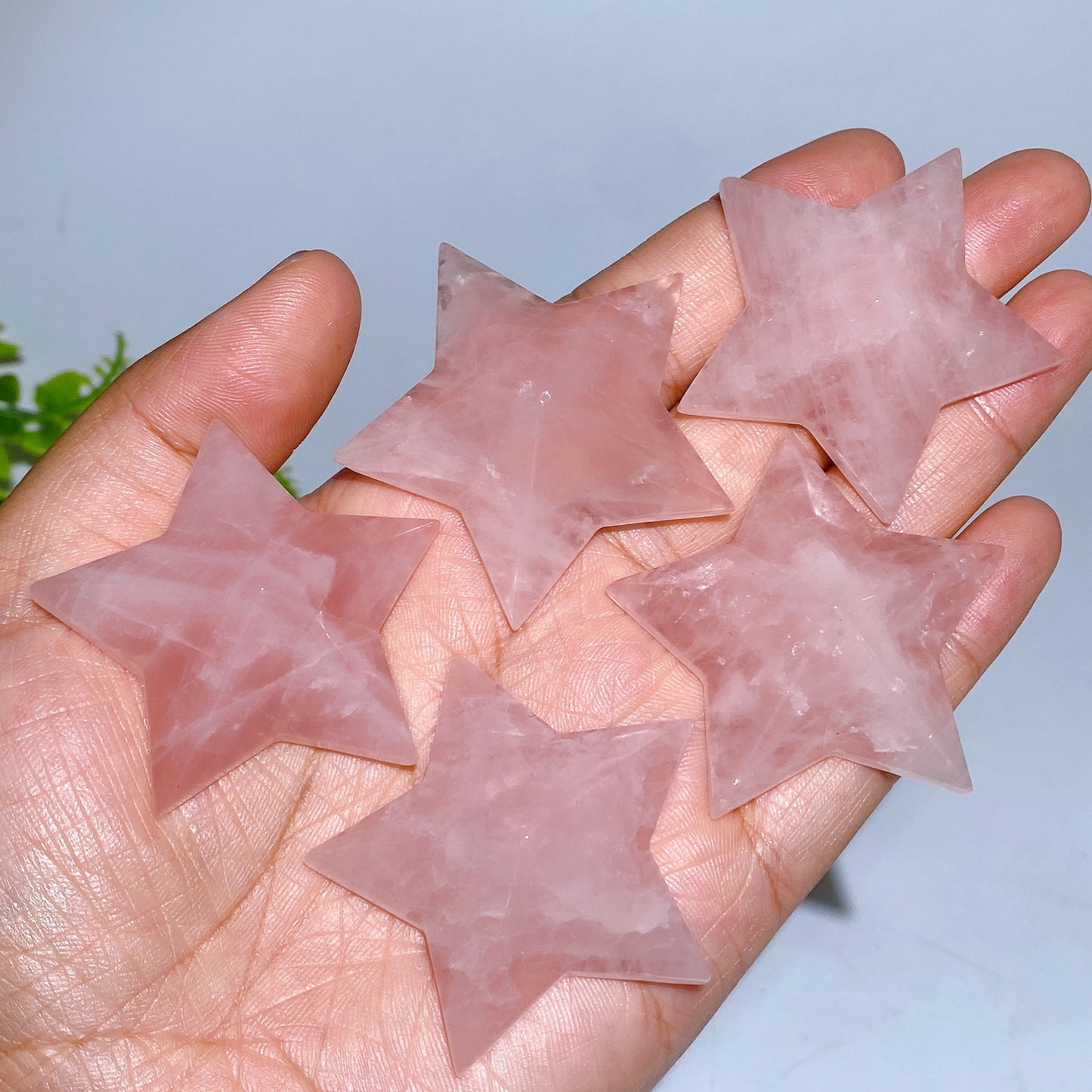 1.9" Natural Rose Quartz Star Carving Crystal Healing Bulk Wholesale