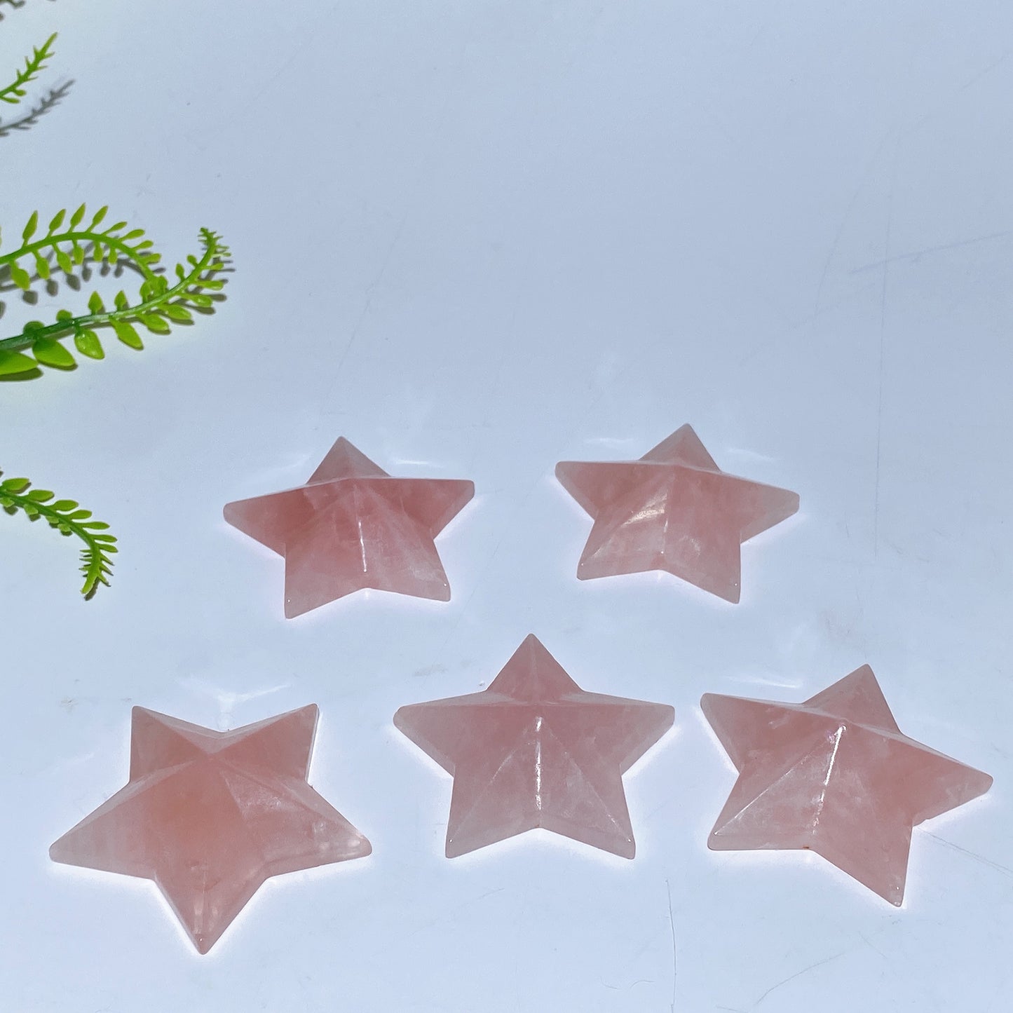 1.9" Natural Rose Quartz Star Carving Crystal Healing Bulk Wholesale