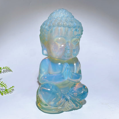 18cm Natural Carribean Calcite Opalite Buddha Carving Crystal Healing Bulk Wholesale