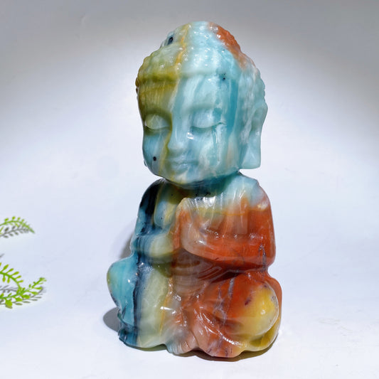 18cm Natural Carribean Calcite Opalite Buddha Carving Crystal Healing Bulk Wholesale