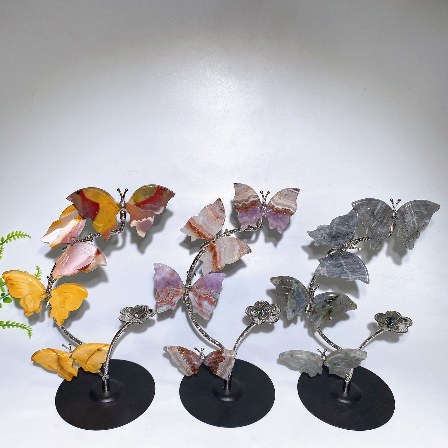 21cm Natrual Butterflies Sphere Holder Crystal Healing Bulk Wholesale