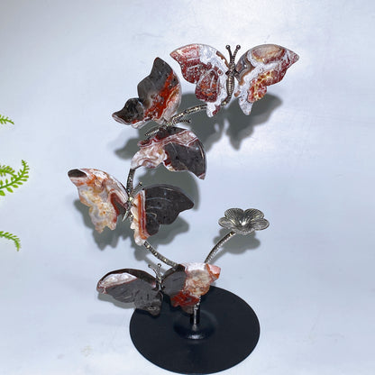 21cm Natrual Butterflies Sphere Holder Crystal Healing Bulk Wholesale